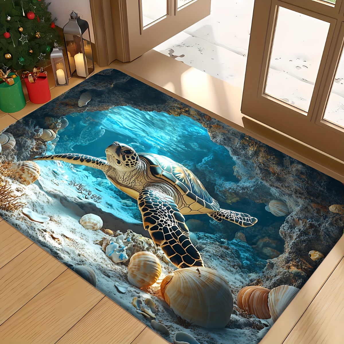 Commercial Printing And Design - Karpet Penyu Laut Beludru Flanel Cetak