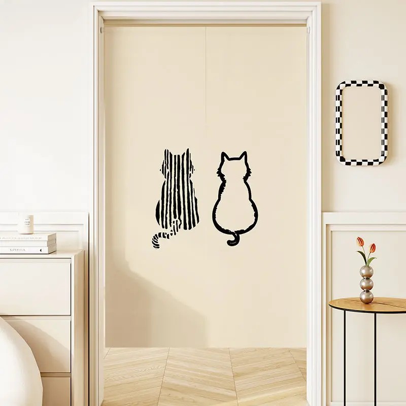 VIKAMA Minimal Line Cat Noren  - Commercial Window Printing ulasan dan harga